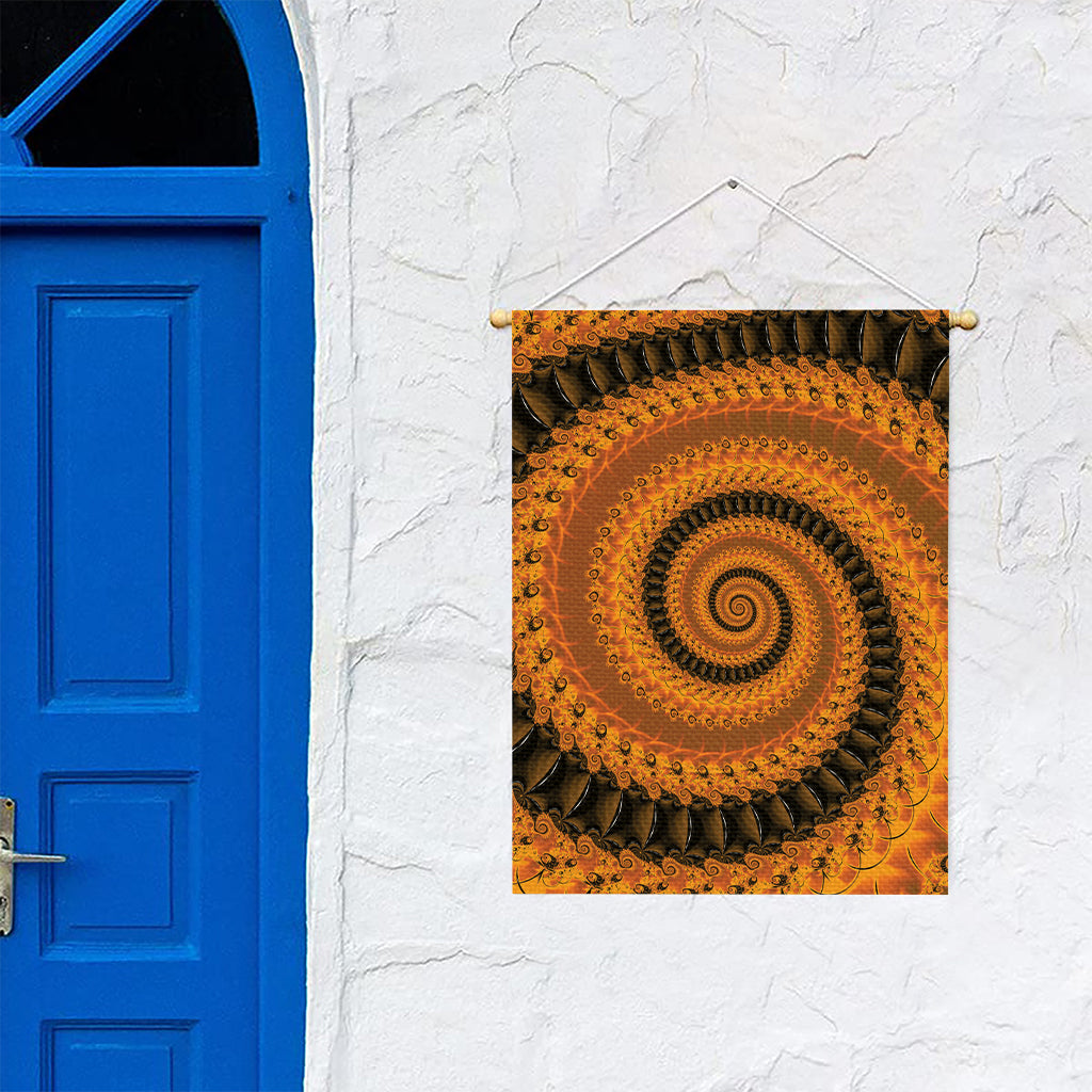 Spiral Fractal Print Garden Flag