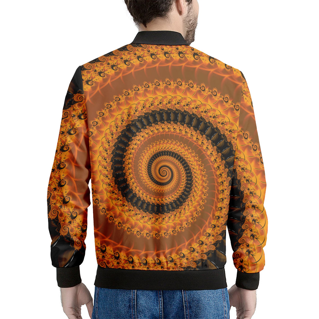 Spiral Fractal Print Men's Bomber Jacket