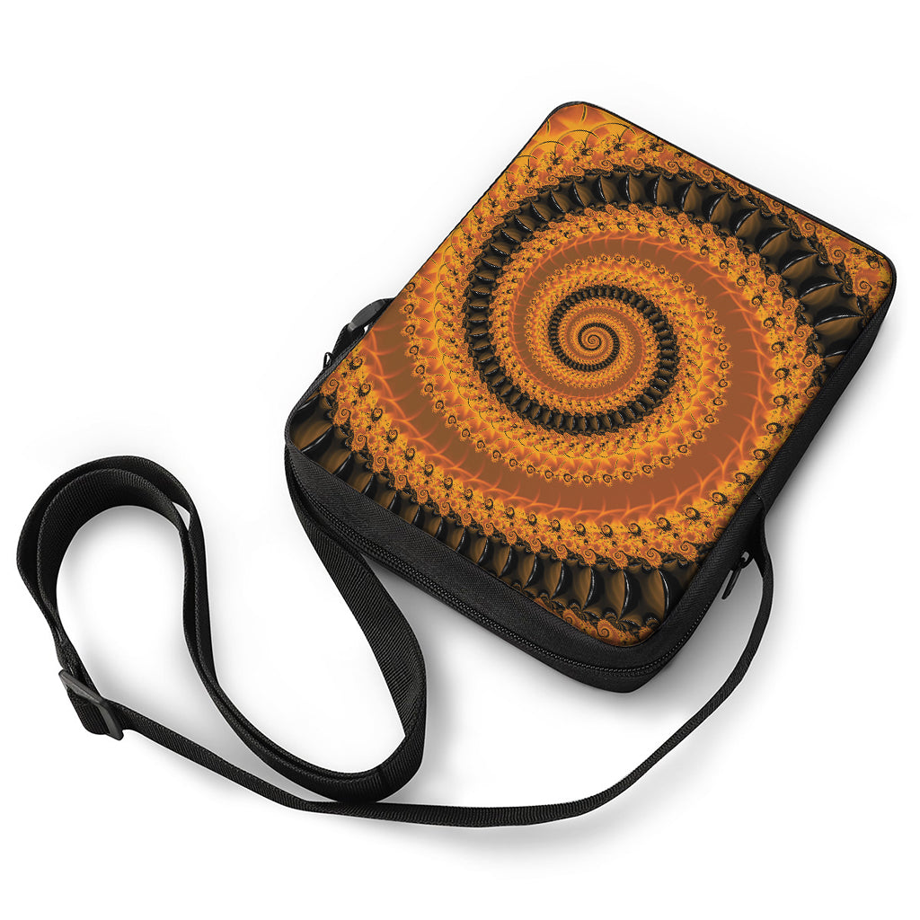 Spiral Fractal Print Rectangular Crossbody Bag