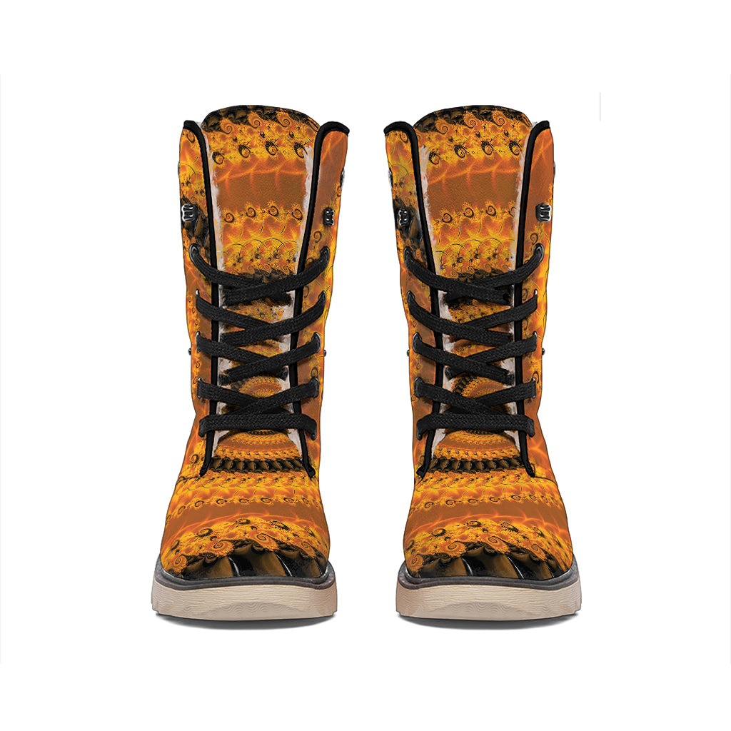 Spiral Fractal Print Winter Boots