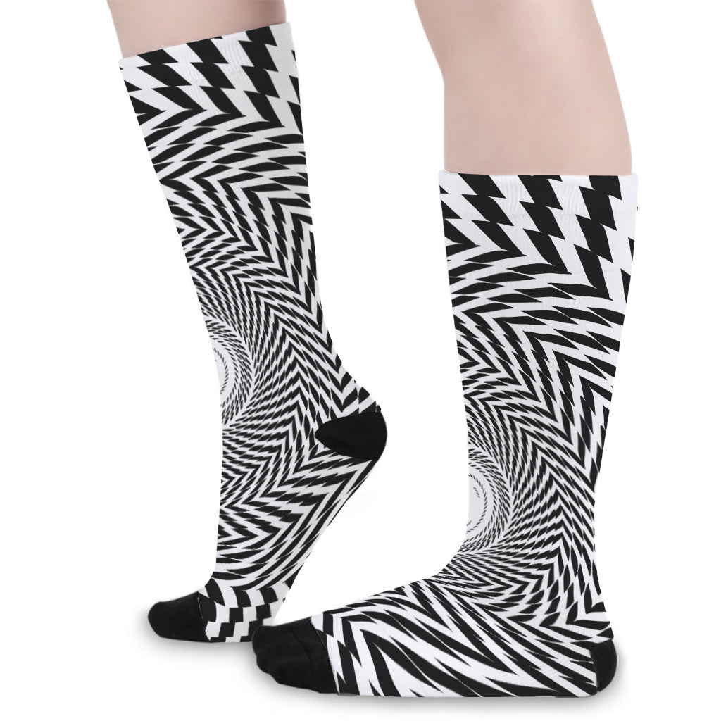 Spiral Illusory Motion Print Long Socks