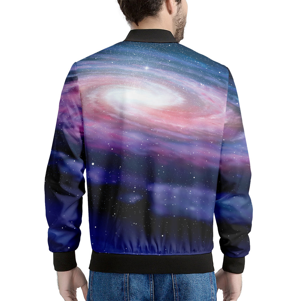 Spiral Milky Way Print Men's Bomber Jacket