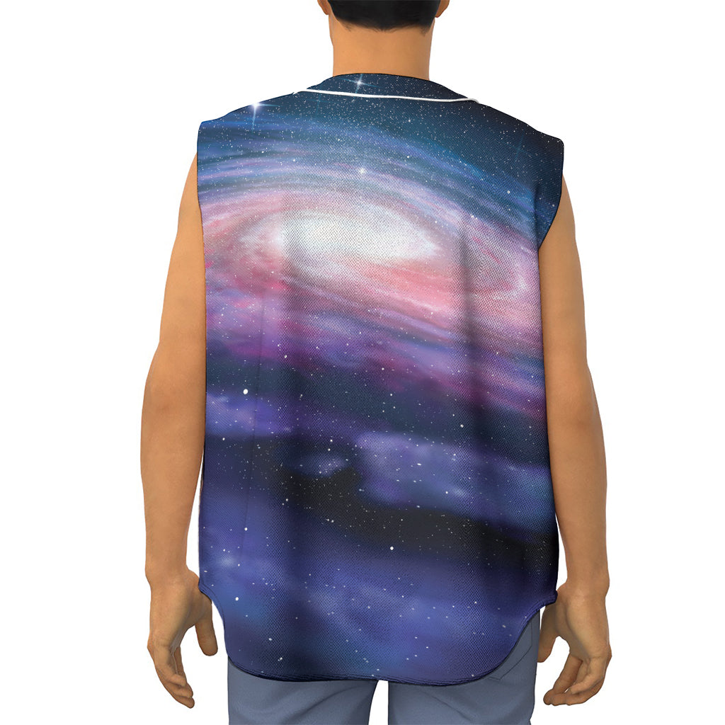 Spiral Milky Way Print Sleeveless Baseball Jersey