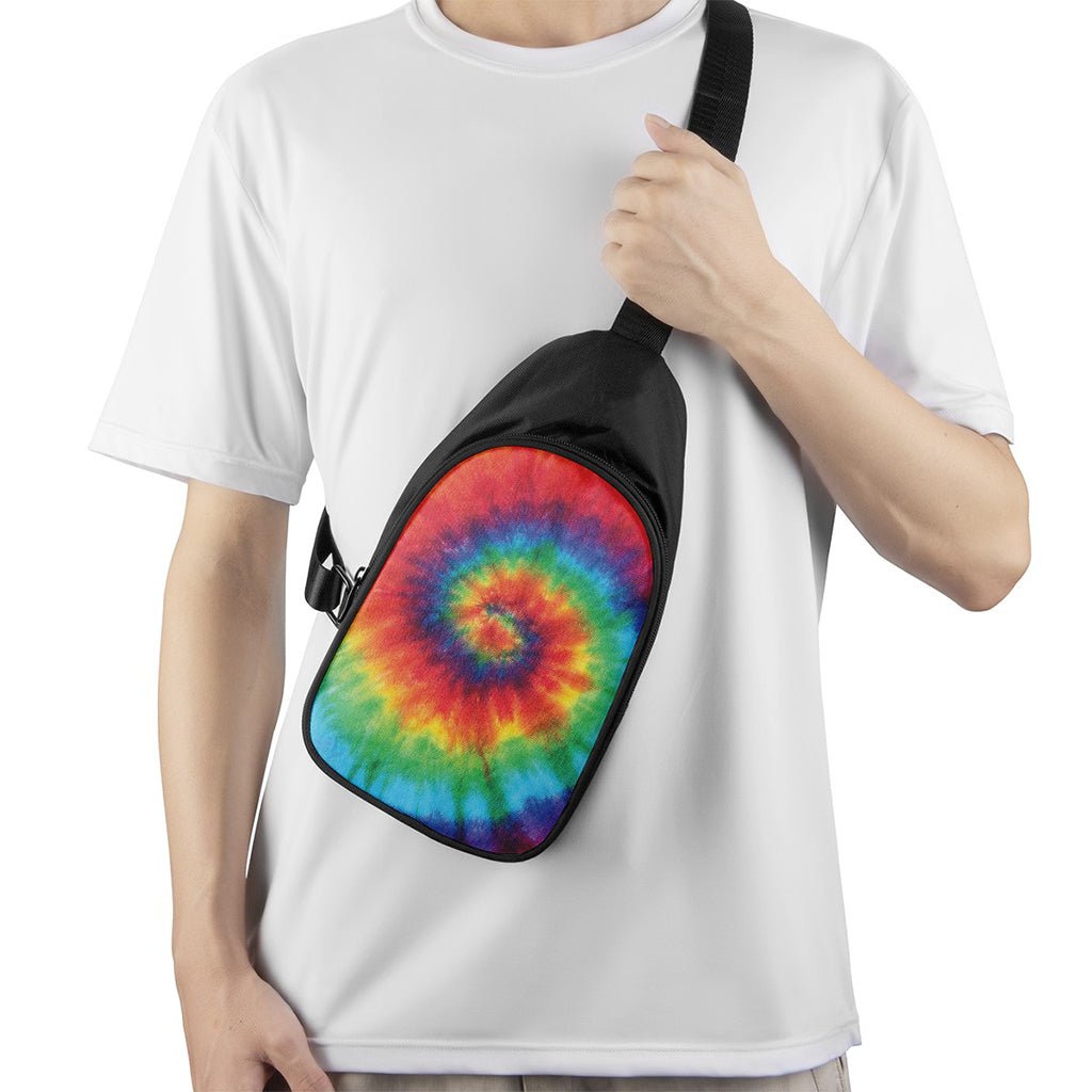 Spiral Tie Dye Print Chest Bag