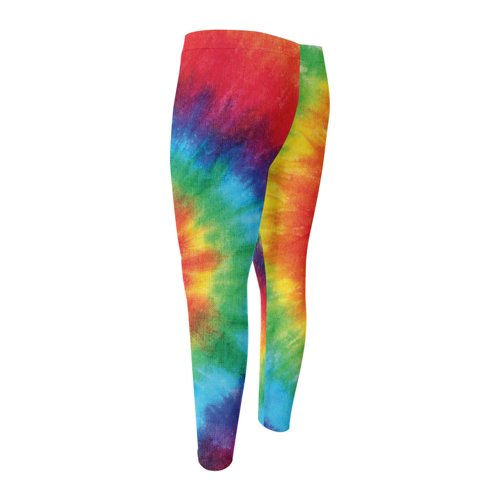 Spiral Tie Dye Print Men's Compression Pants