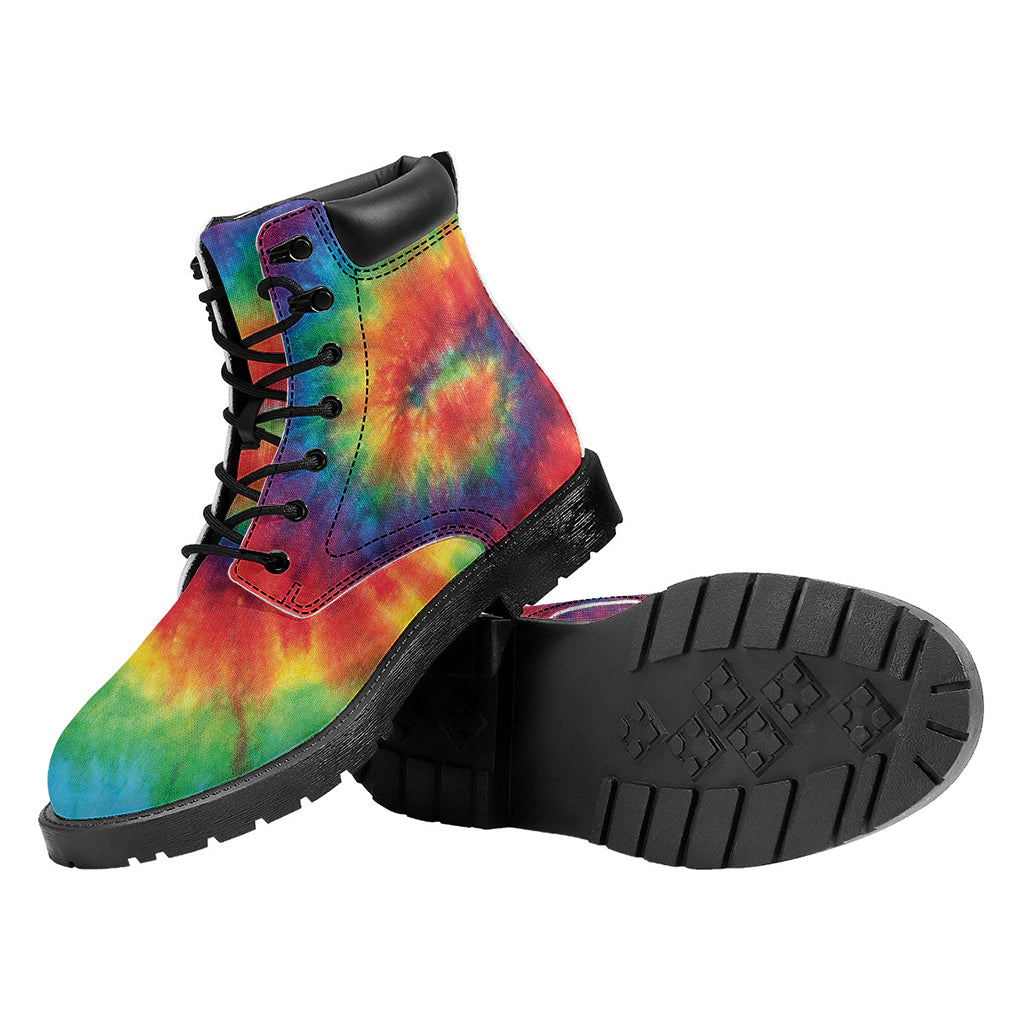 Spiral Tie Dye Print Work Boots