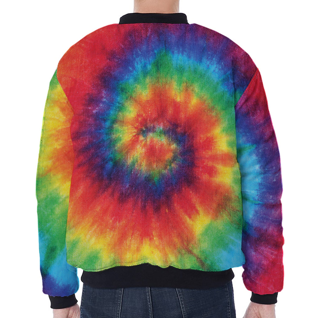 Spiral Tie Dye Print Zip Sleeve Bomber Jacket