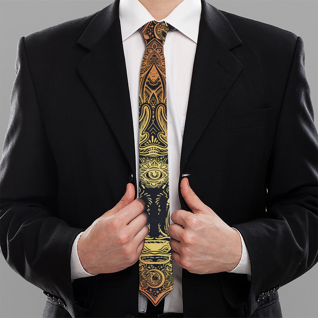 Spiritual Deer Mandala Print Necktie
