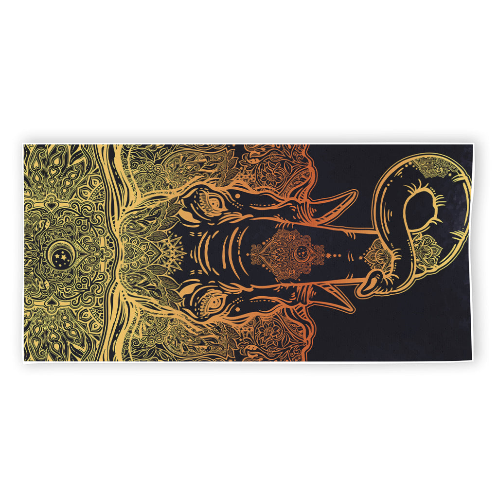 Spiritual Elephant Mandala Print Beach Towel