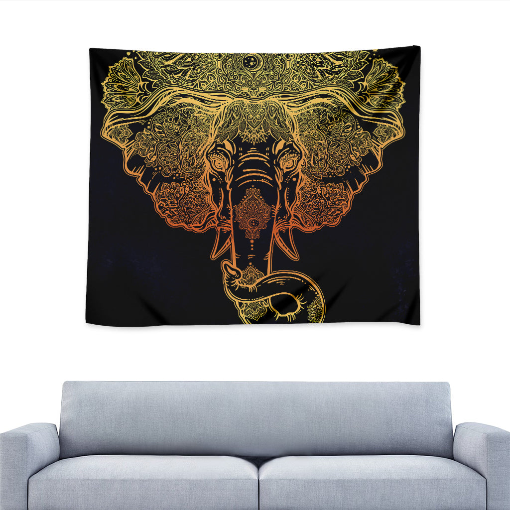 Spiritual Elephant Mandala Print Tapestry
