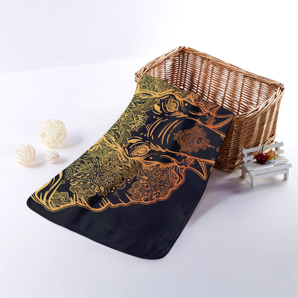 Spiritual Elephant Mandala Print Towel