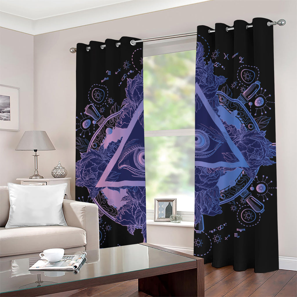 Spiritual Eye of Providence Print Grommet Curtains