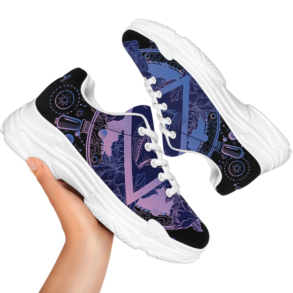 Spiritual Eye of Providence Print White Chunky Shoes