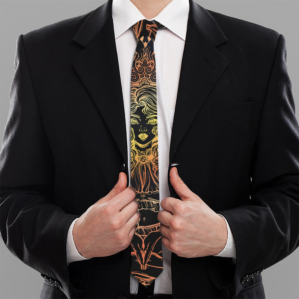 Spiritual Girl Mandala Print Necktie