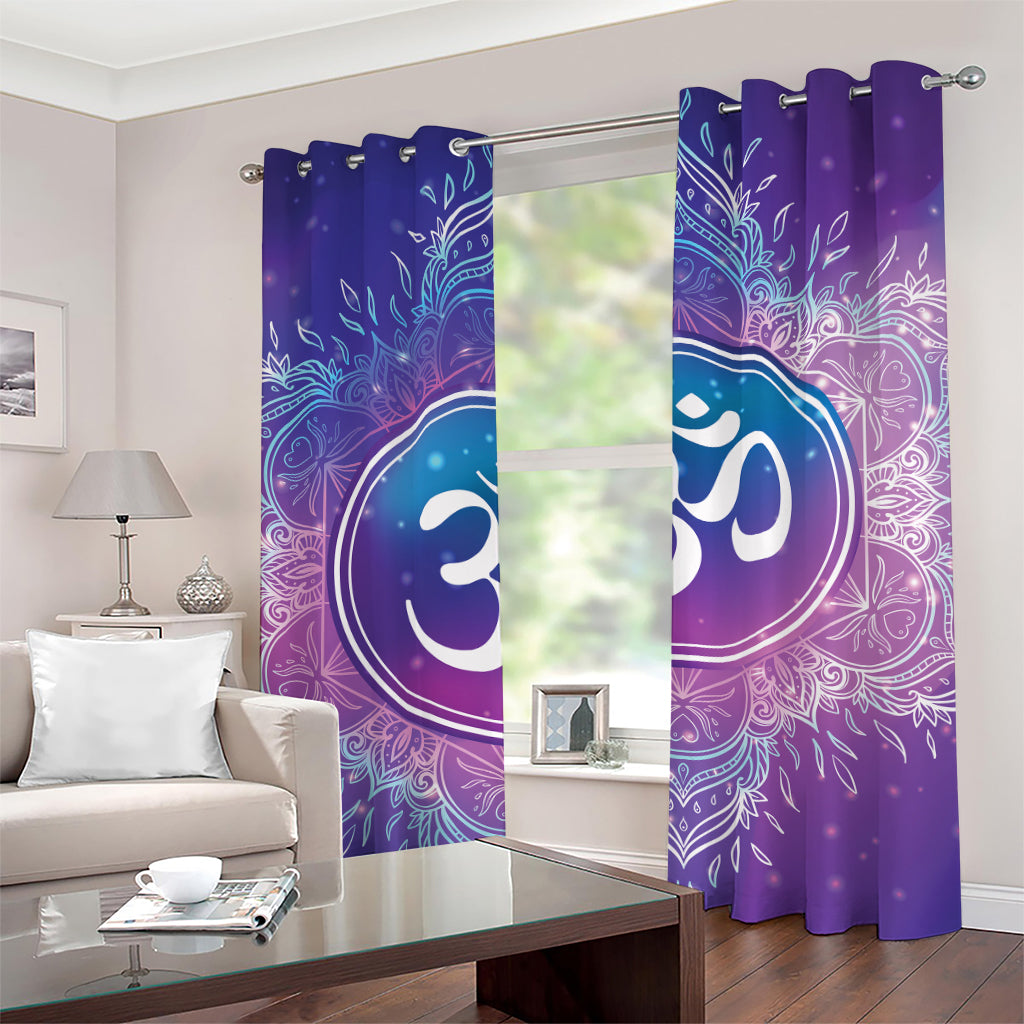 Spiritual Om Mandala Print Grommet Curtains