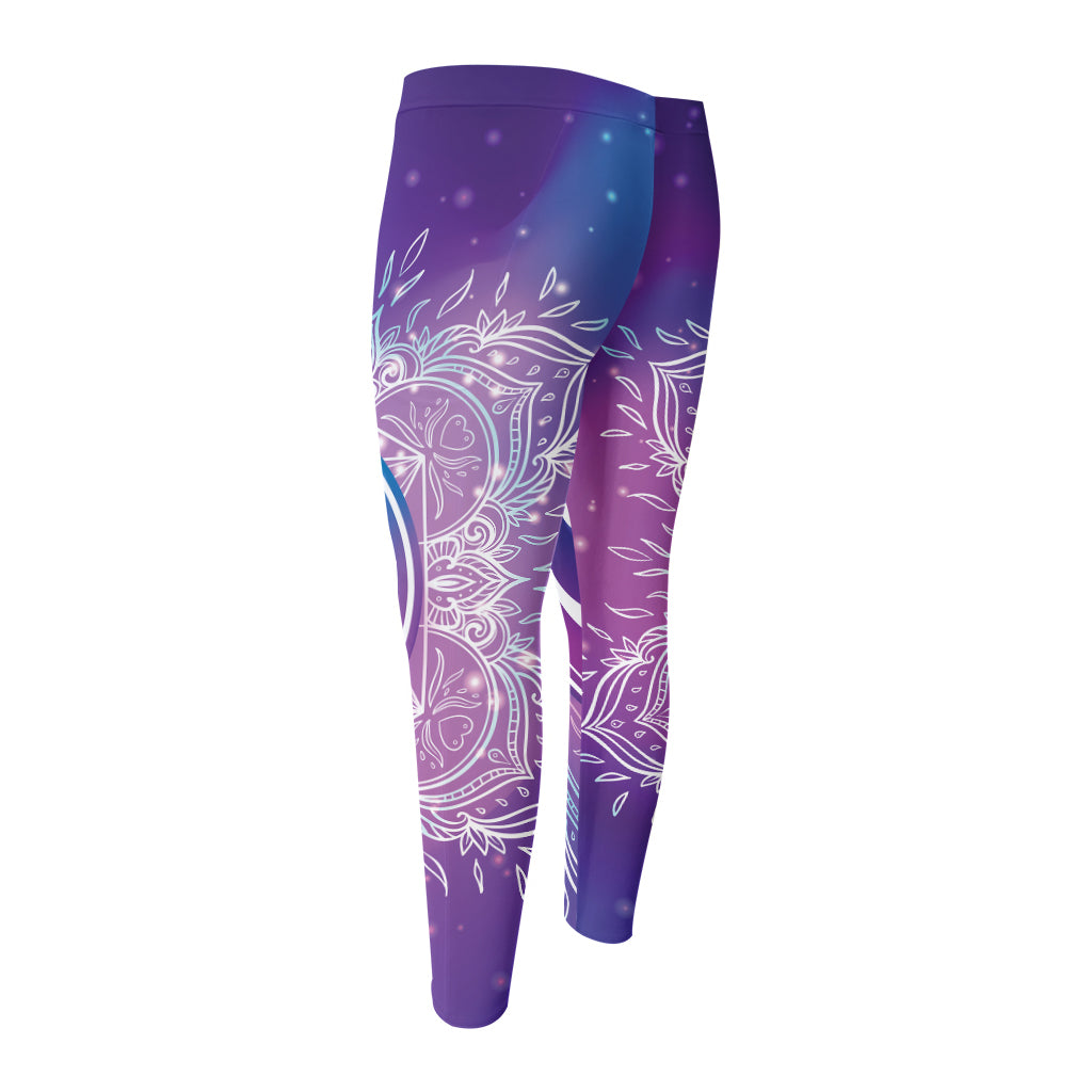 Spiritual Om Mandala Print Men's Compression Pants