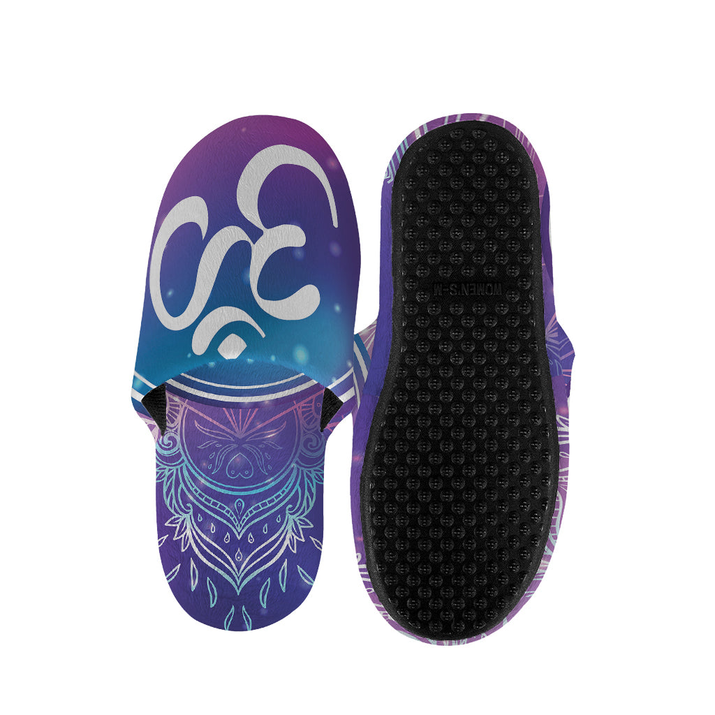 Spiritual Om Mandala Print Slippers