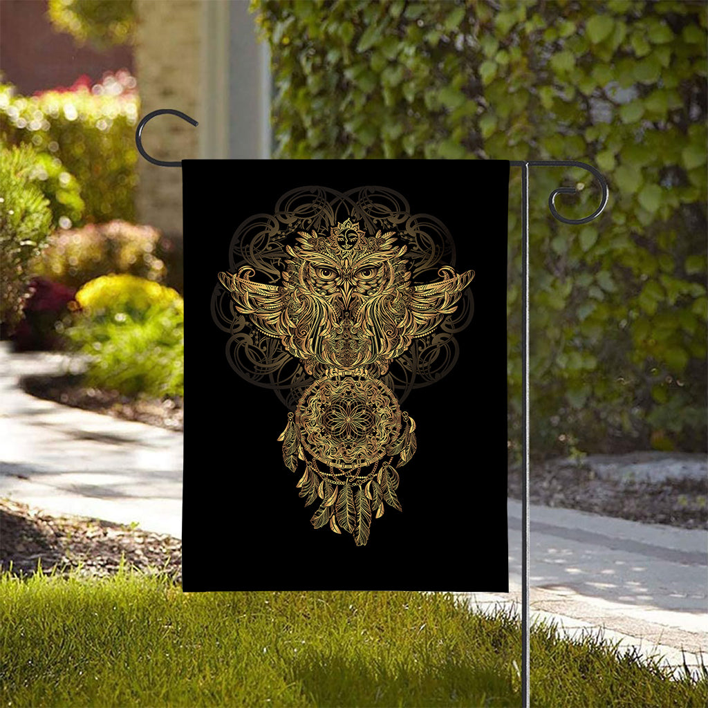 Spiritual Owl With Dreamcatcher Print House Flag