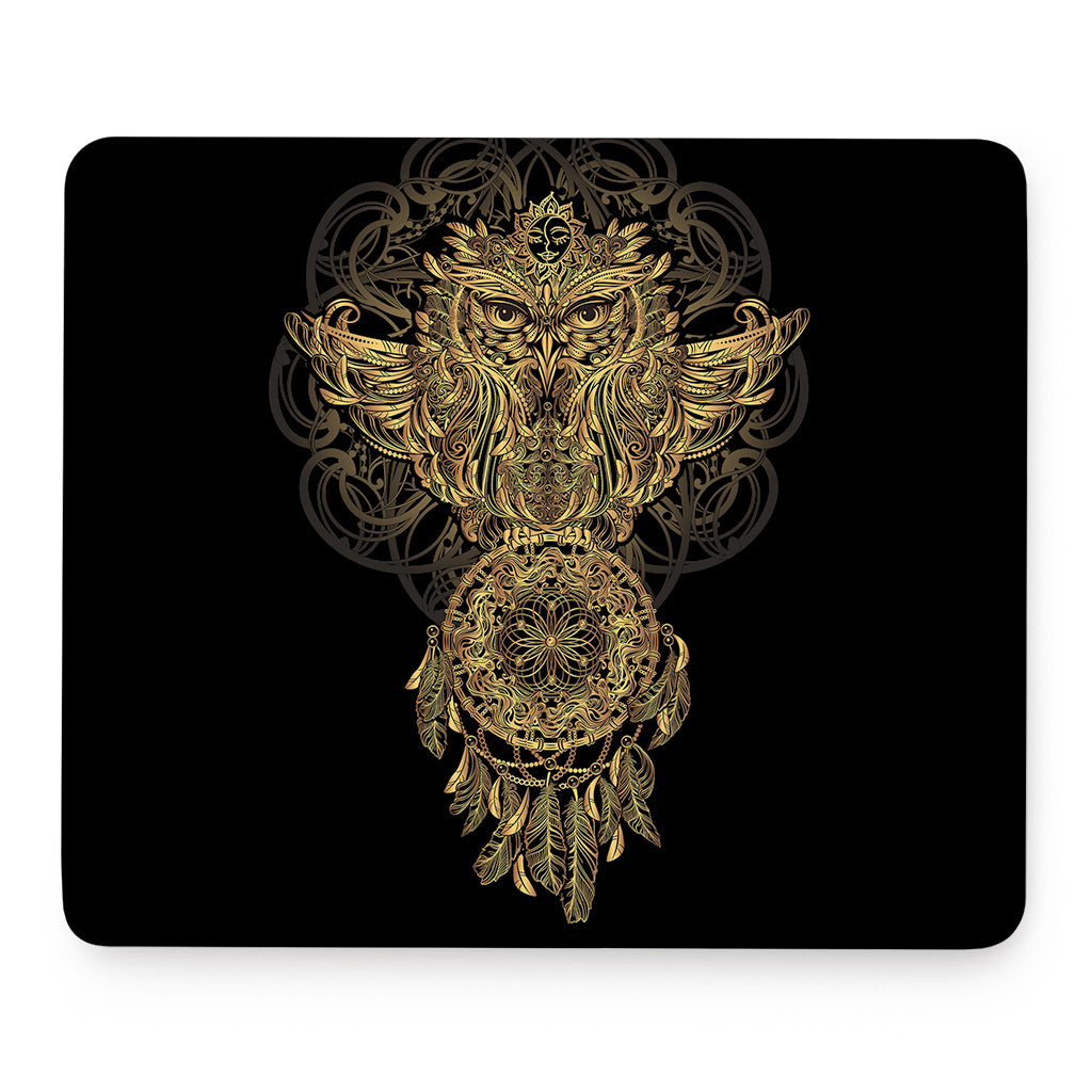 Spiritual Owl With Dreamcatcher Print Mouse Pad