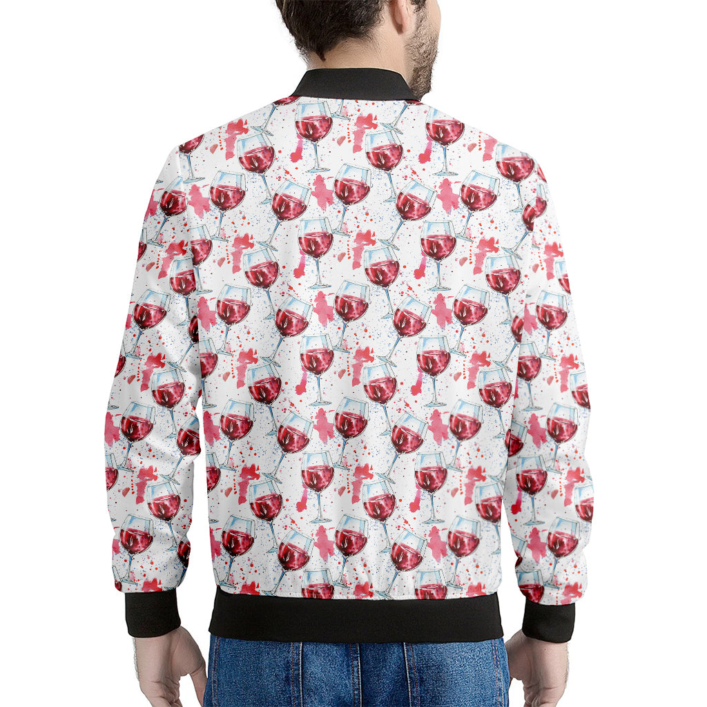 Splash Wine Pattern Print Men's Bomber Jacket