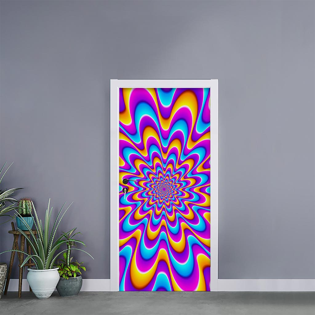 Splashing Colors Moving Optical Illusion Door Sticker