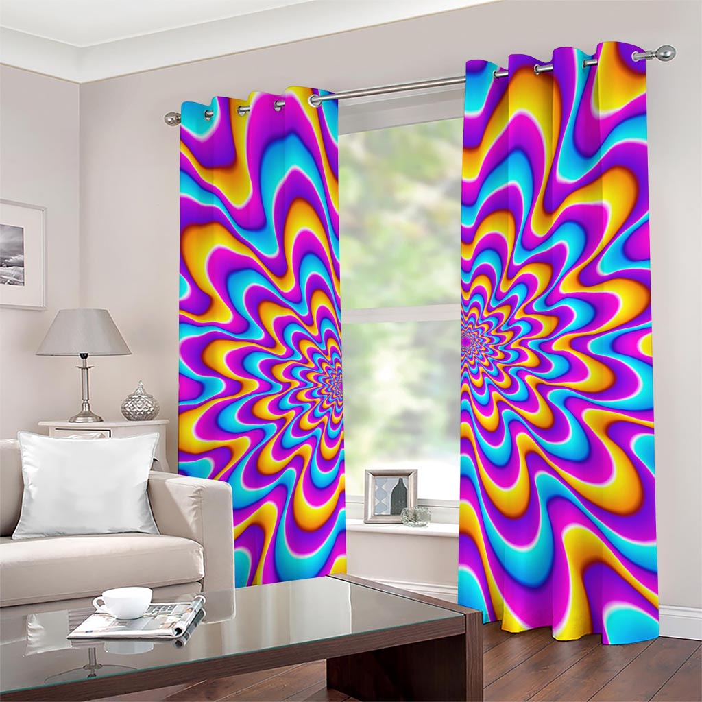Splashing Colors Moving Optical Illusion Grommet Curtains