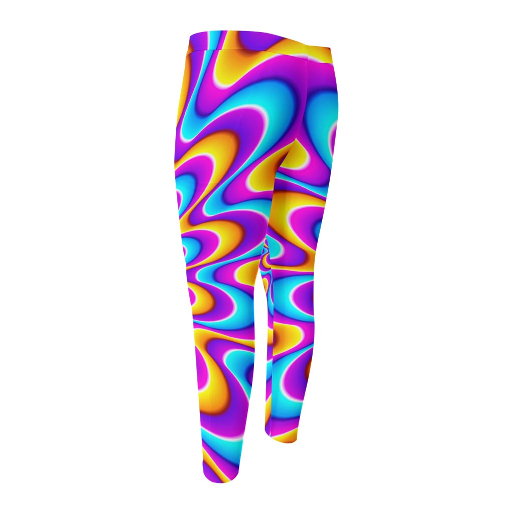 Splashing Colors Moving Optical Illusion Men's Compression Pants
