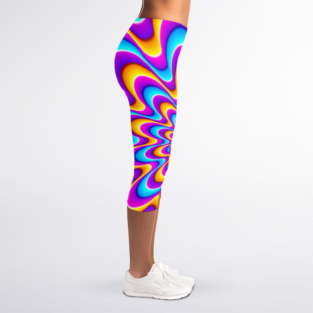 Splashing Colors Moving Optical Illusion Women's Capri Leggings