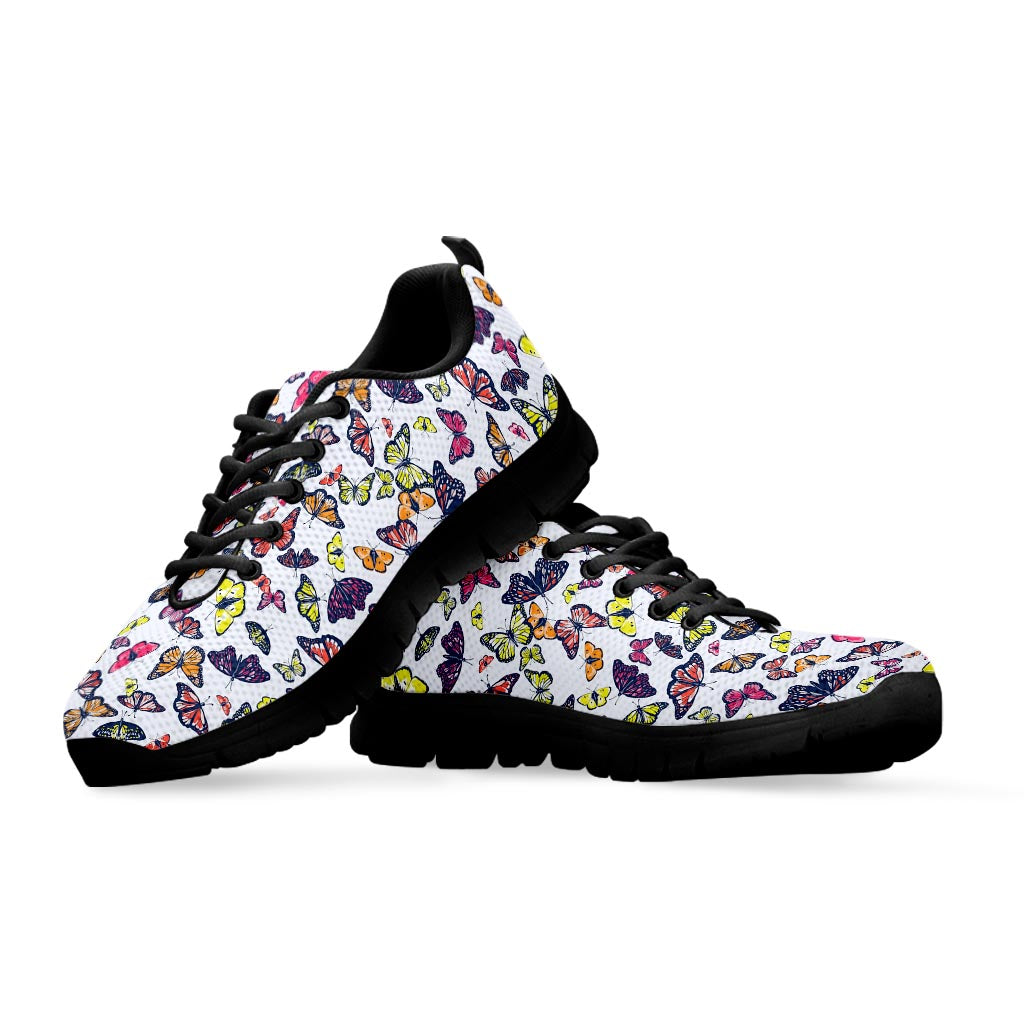 Spring Butterfly Pattern Print Black Running Shoes