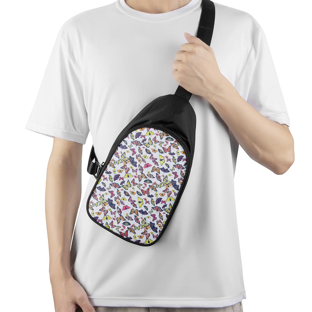 Spring Butterfly Pattern Print Chest Bag