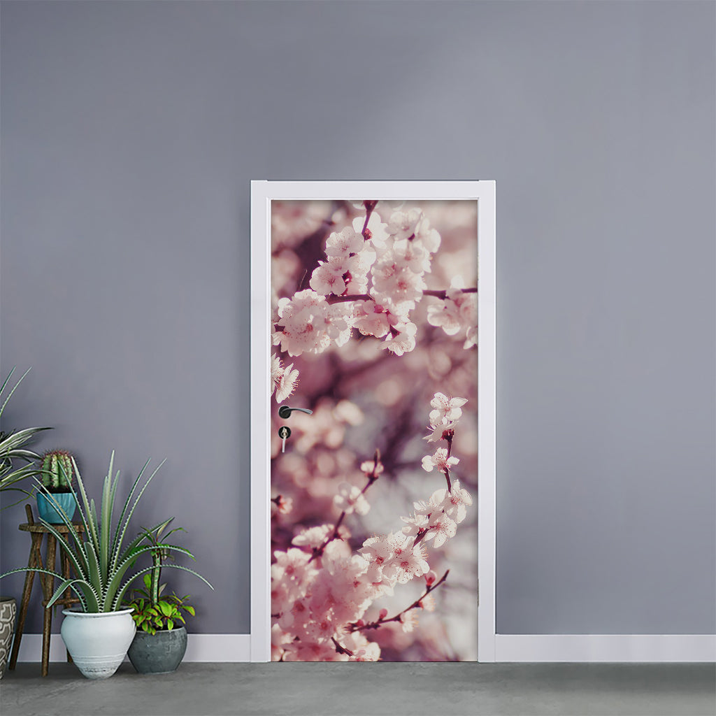 Spring Cherry Blossom Print Door Sticker