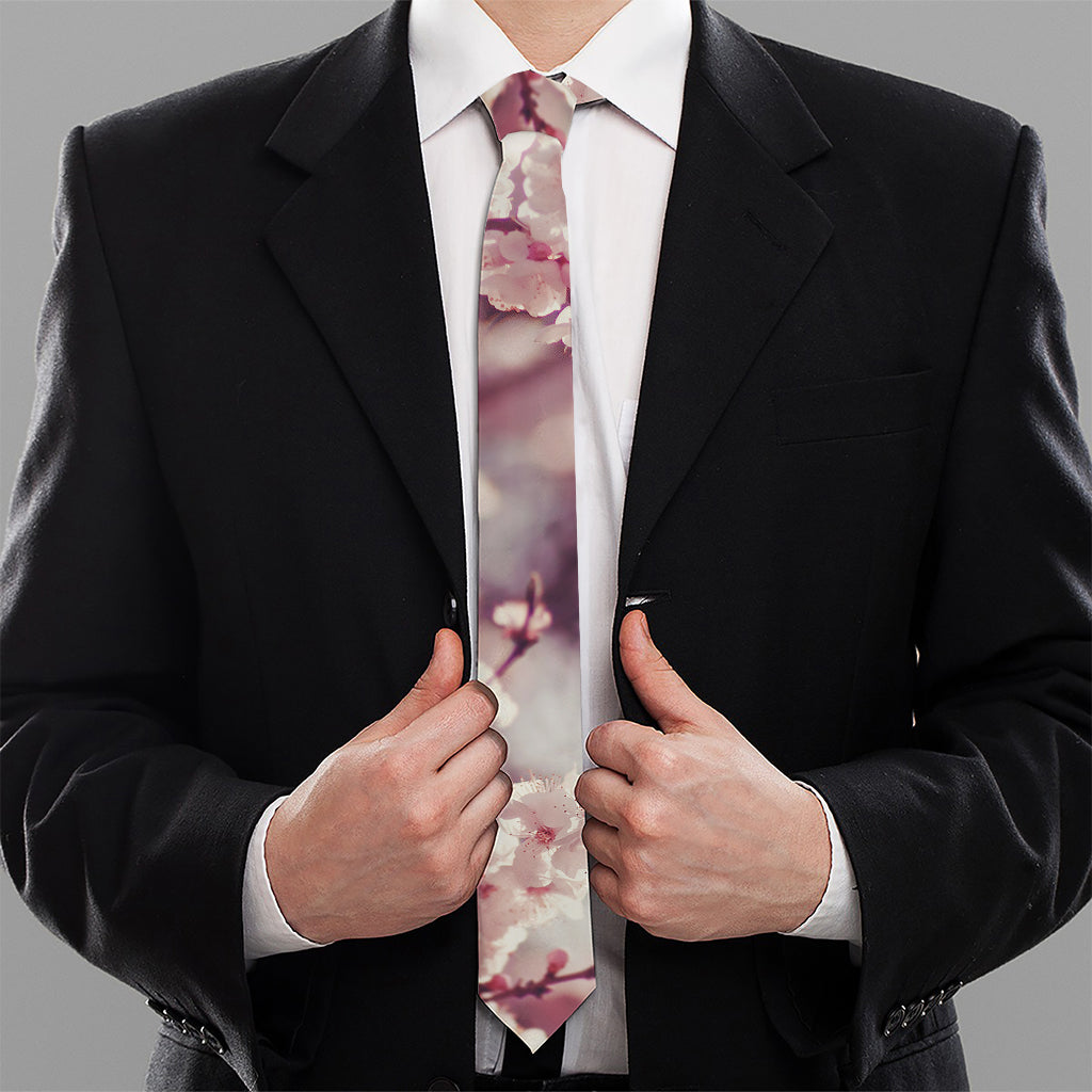 Spring Cherry Blossom Print Necktie