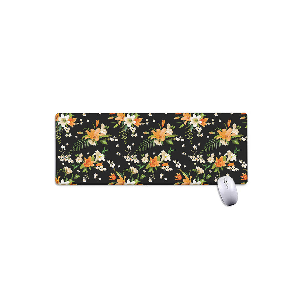 Spring Lily Flowers Pattern Print Extended Mouse Pad