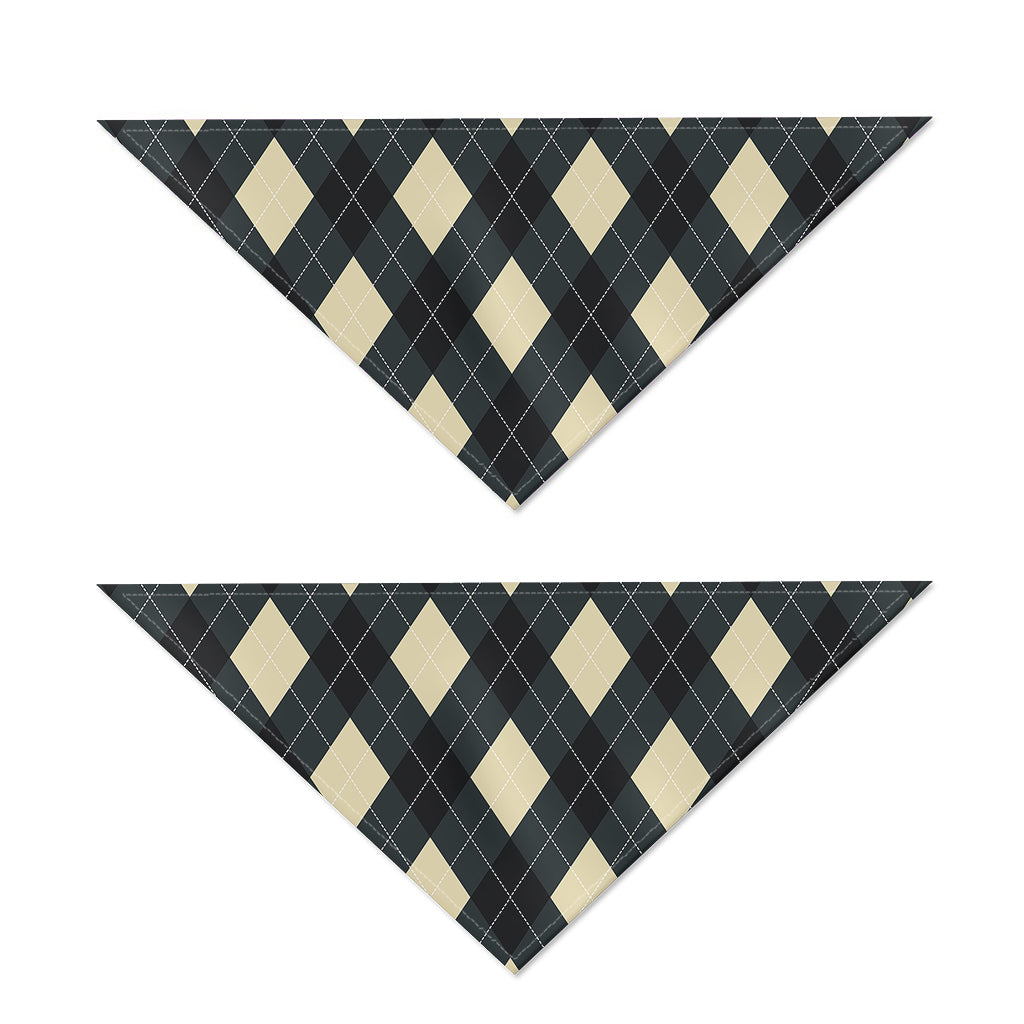 Spruce Blue And Beige Argyle Print Dog Bandana