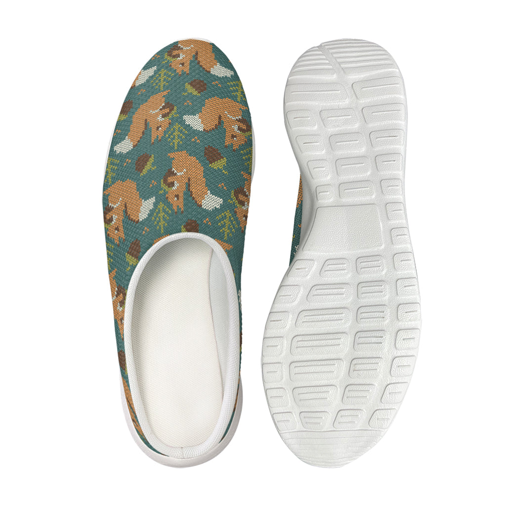 Squirrel Knitted Pattern Print Mesh Casual Shoes