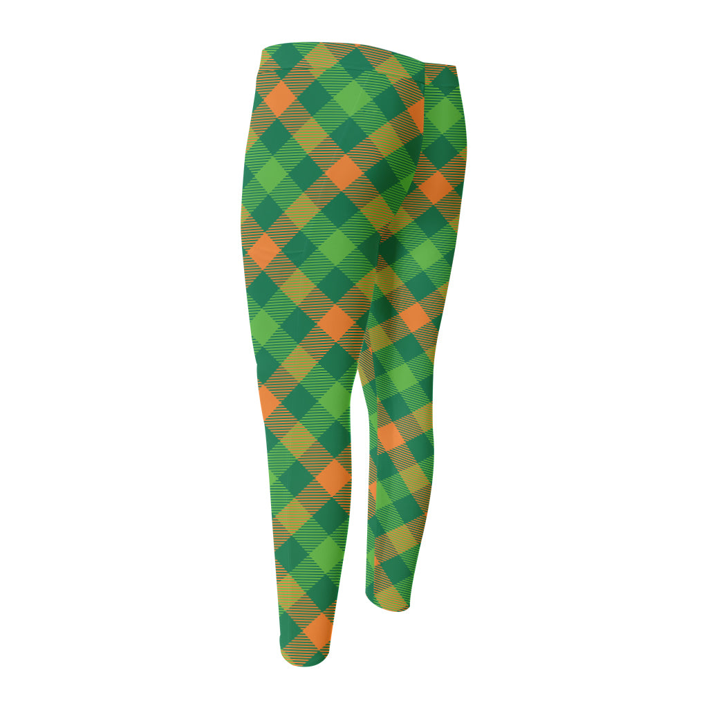 St. Patrick's Day Buffalo Pattern Print Men's Compression Pants
