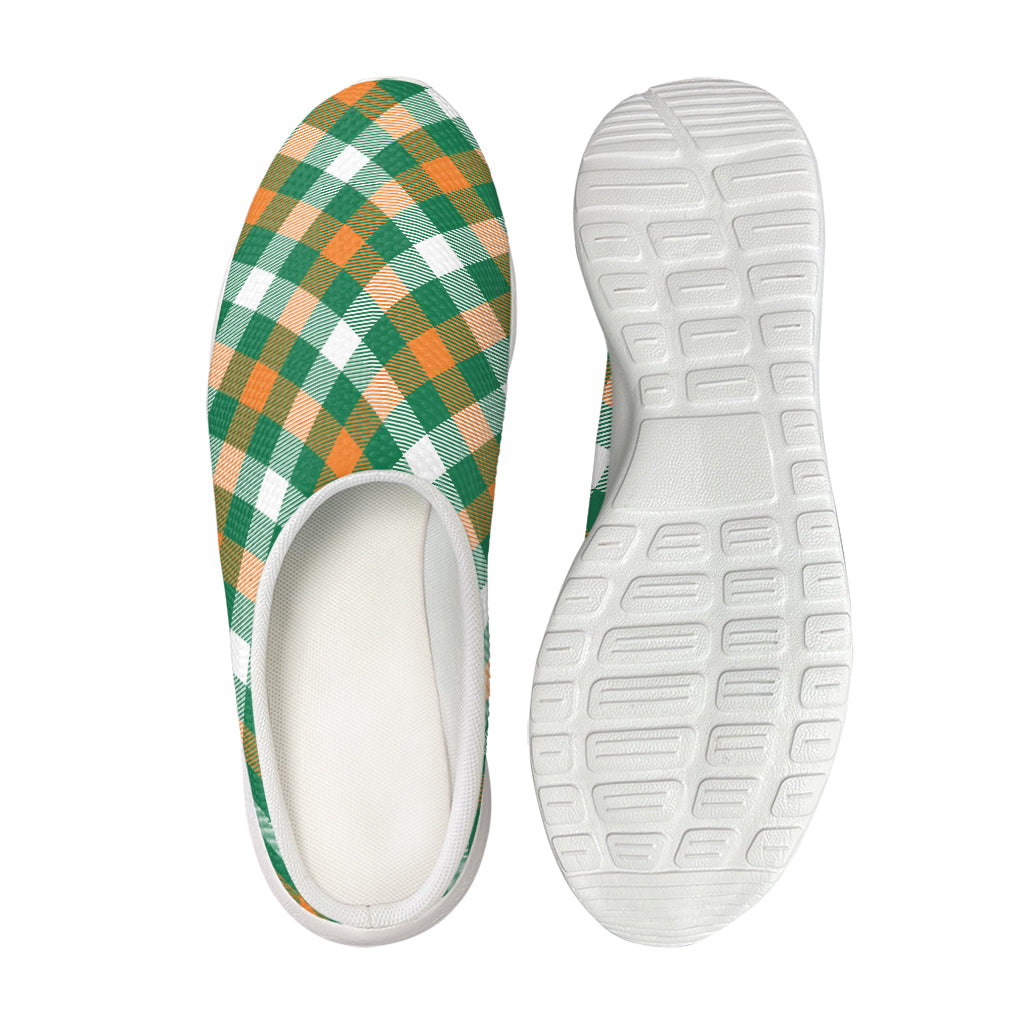 St. Patrick's Day Plaid Pattern Print Mesh Casual Shoes