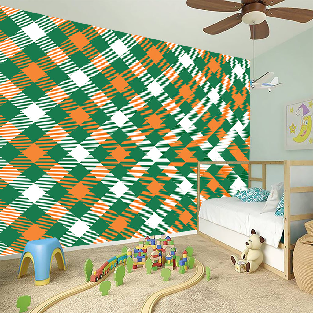 St. Patrick's Day Plaid Pattern Print Wall Sticker