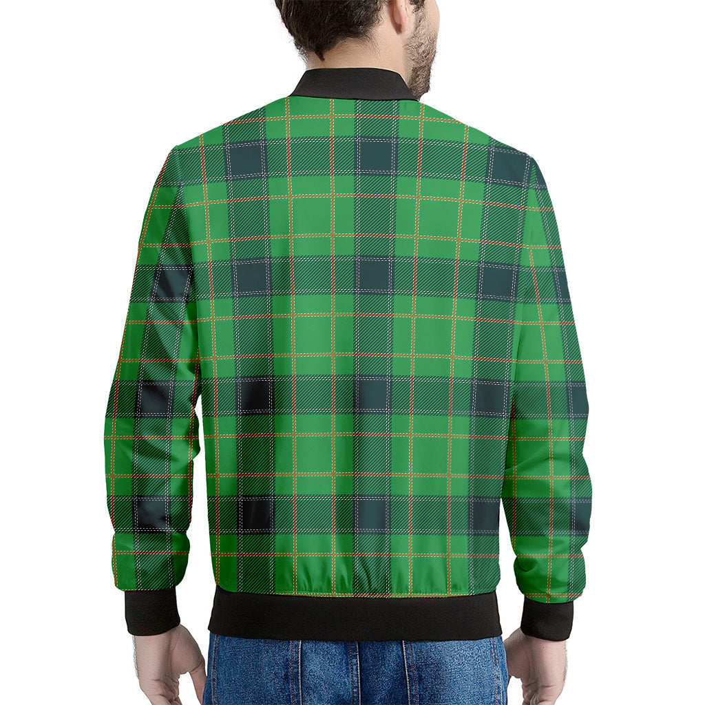 St. Patrick's Day Scottish Plaid Print Men's Bomber Jacket