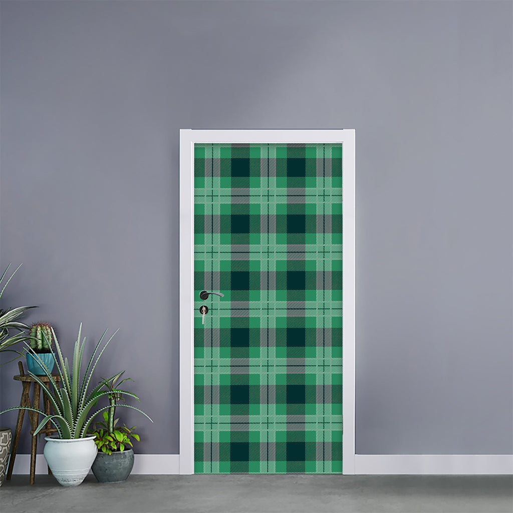 St. Patrick's Day Tartan Print Door Sticker