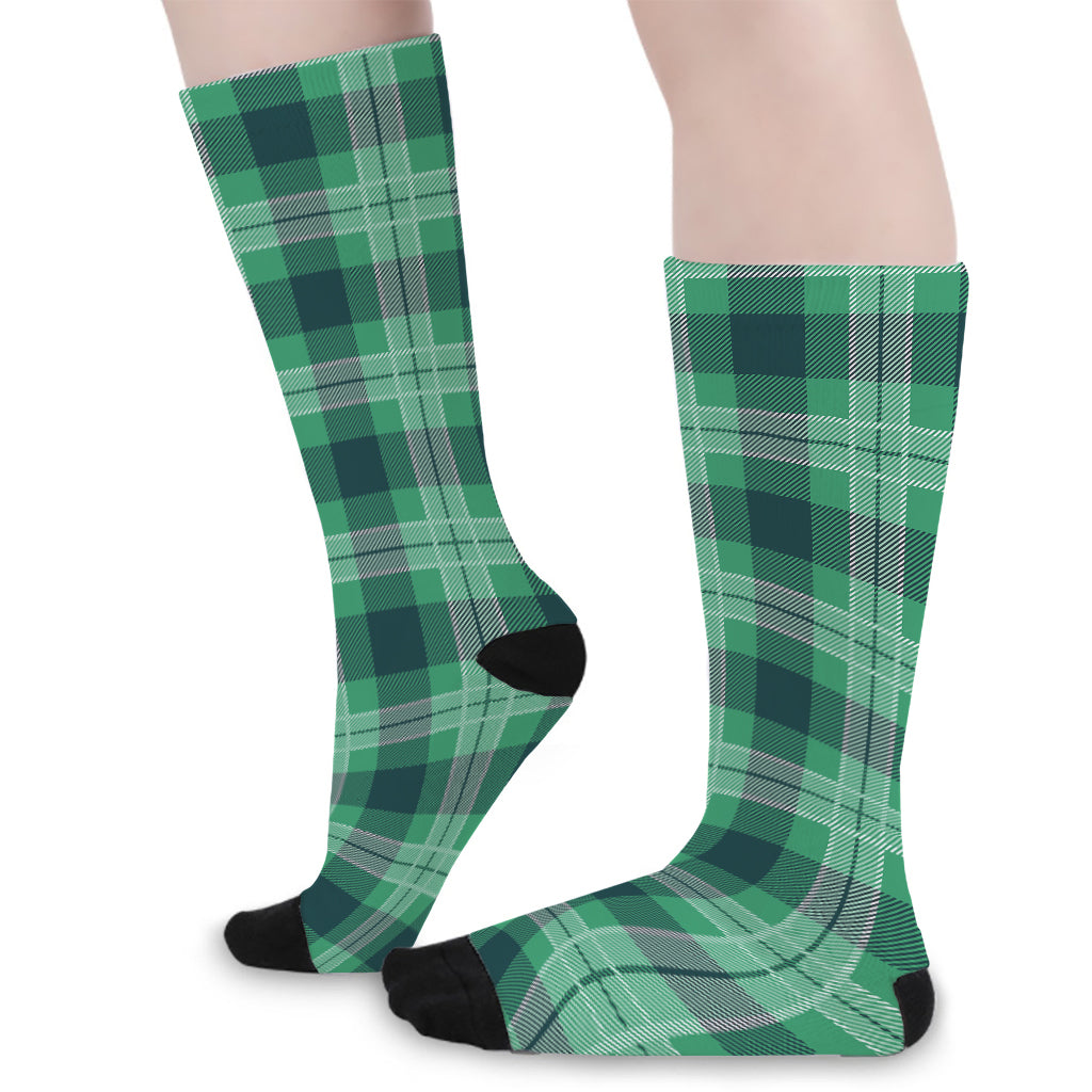 St. Patrick's Day Tartan Print Long Socks