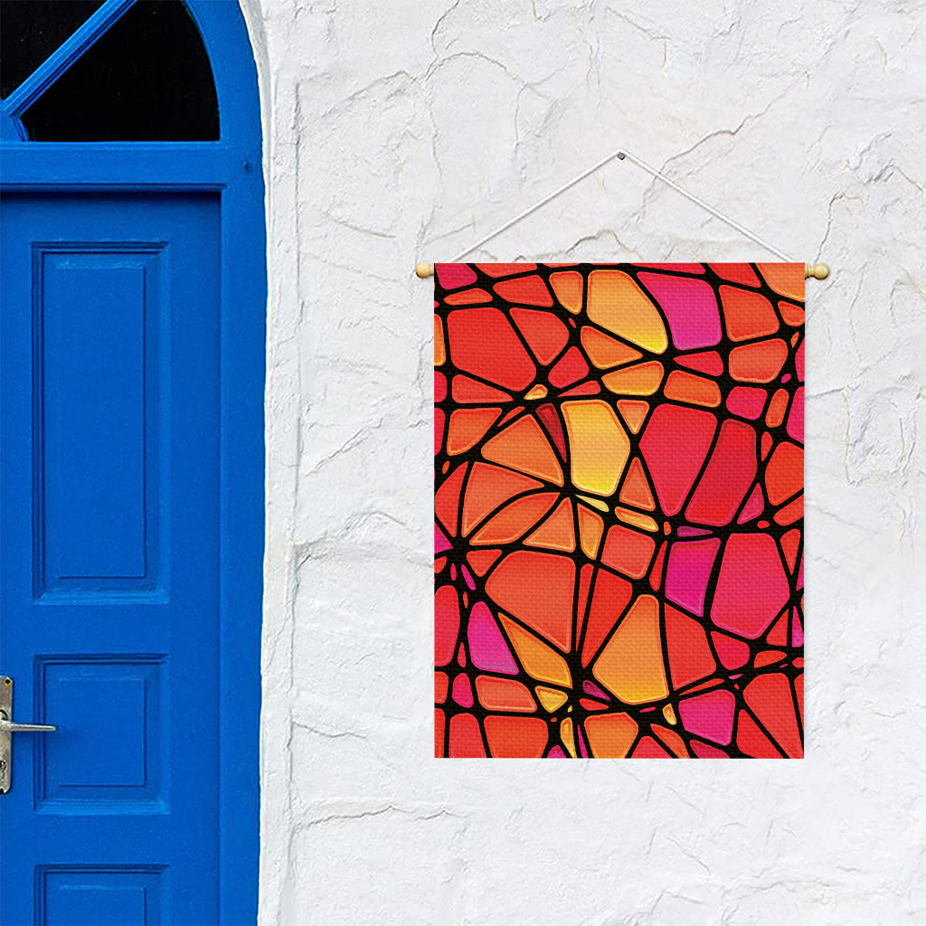 Stained Glass Mosaic Pattern Print Garden Flag