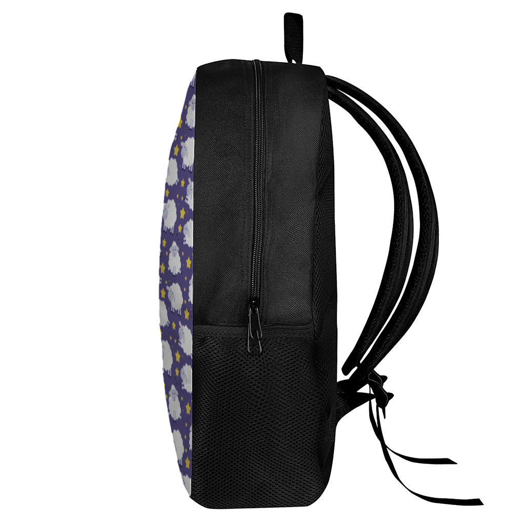 Star And Sheep Pattern Print 17 Inch Backpack