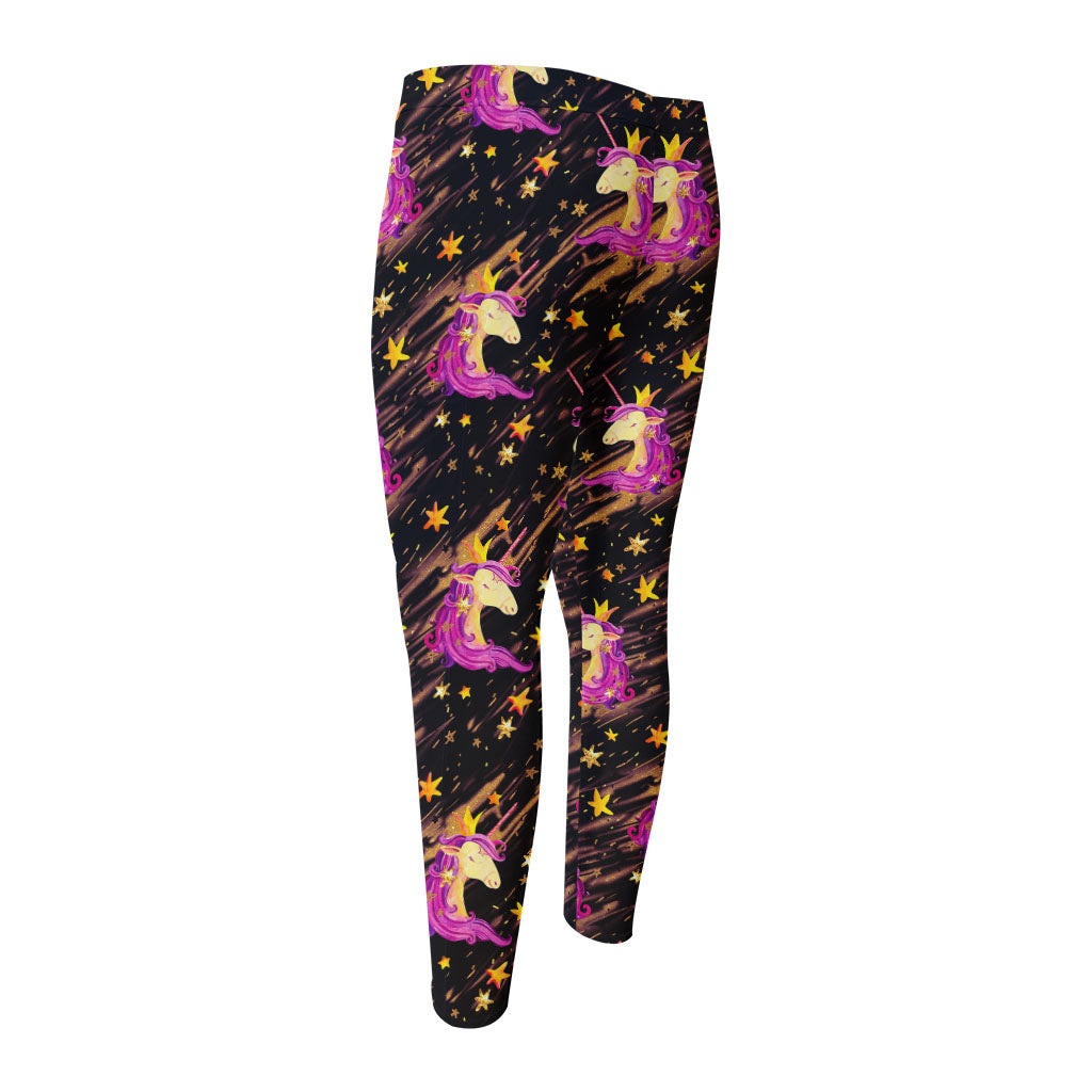 Star Fairy Unicorn Pattern Print Men's Compression Pants