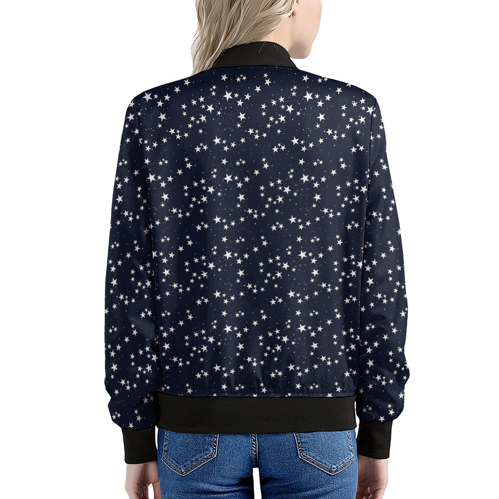 Star Sky Pattern Print Women's Bomber Jacket