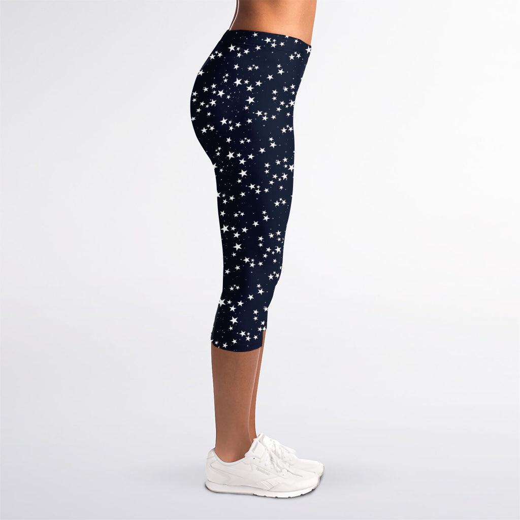 Star Sky Pattern Print Women's Capri Leggings