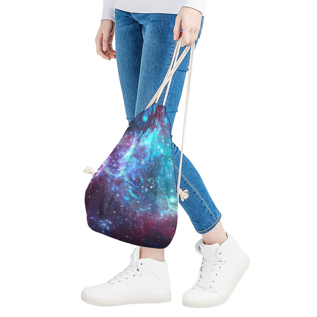 Starfield Nebula Galaxy Space Print Drawstring Bag
