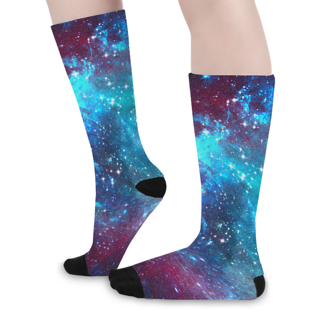Starfield Nebula Galaxy Space Print Long Socks