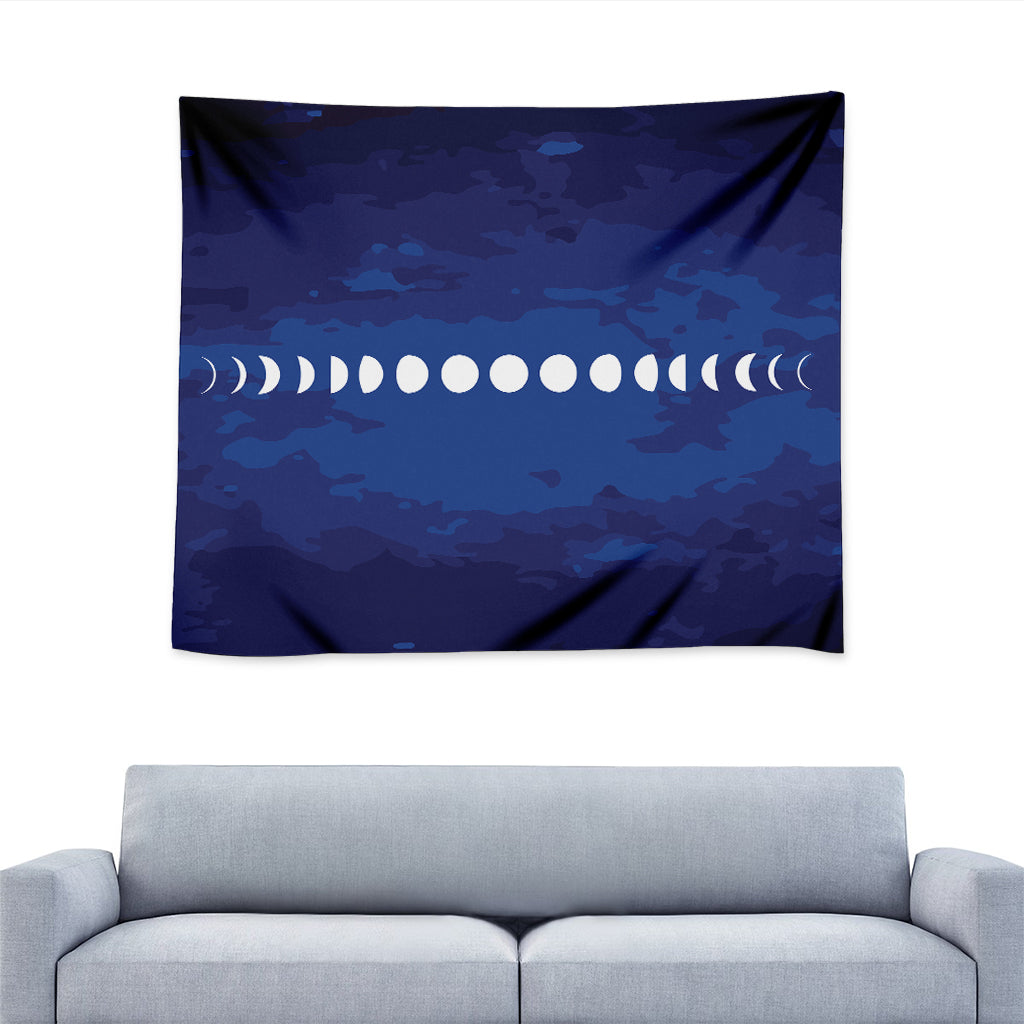 Starry Sky Lunar Phase Print Tapestry