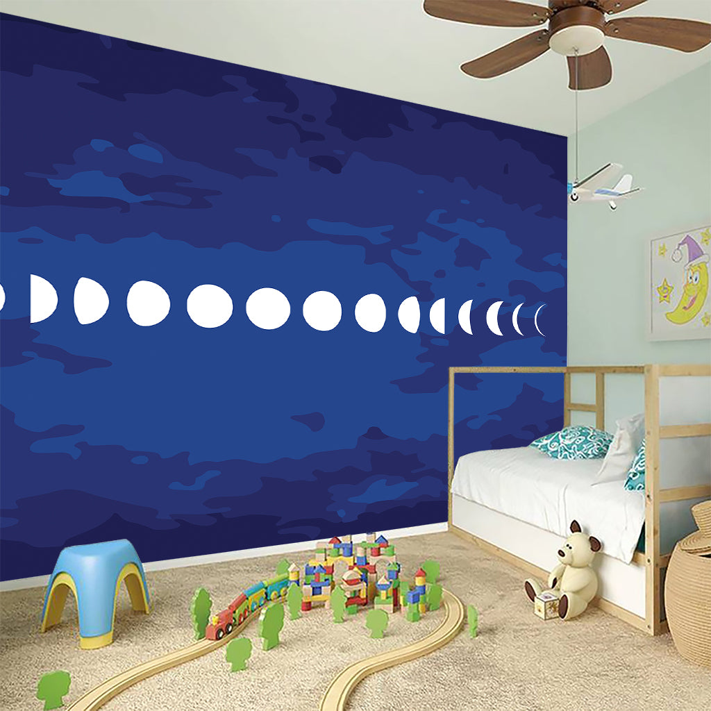 Starry Sky Lunar Phase Print Wall Sticker